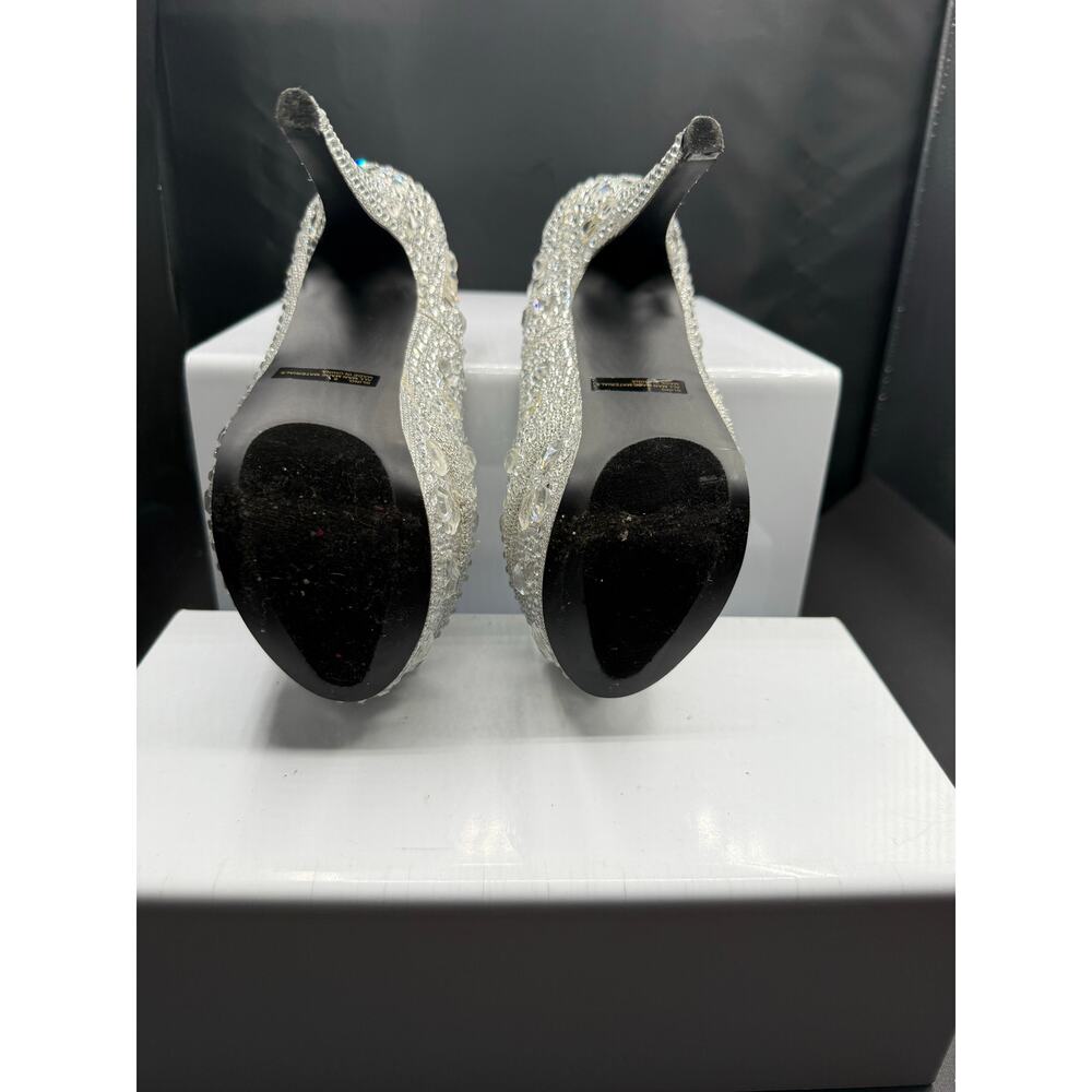 Charlotte Russe Silver Rhinestone 6” Stiletto Heels - Size 8W - Picture 5 of 10